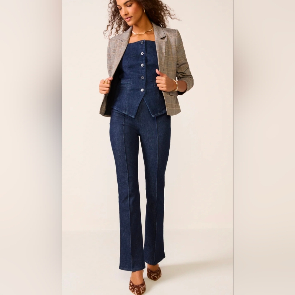 Spanx  Demi Boot Cut High Rise Tummy Control Raw Indigo Wash Stretch Jean M